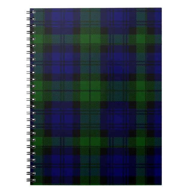 Caderno Espiral Black Watch Tartan Blue Green Xadrez (Frente)