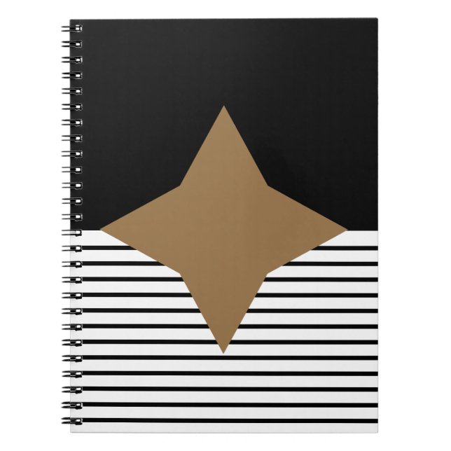Caderno Espiral Black White Colorblock e Brown Diamond (Frente)