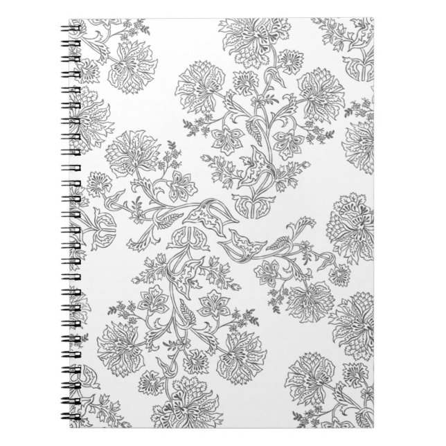 Caderno Espiral Black White Floral (Frente)