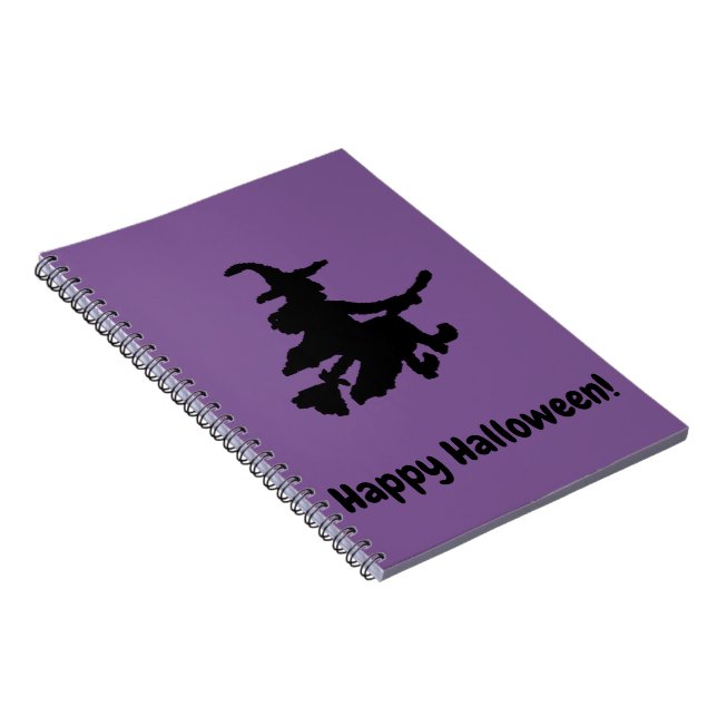 Caderno Espiral Black Witch on Purple - Happy Halloween  (Lado Direito)