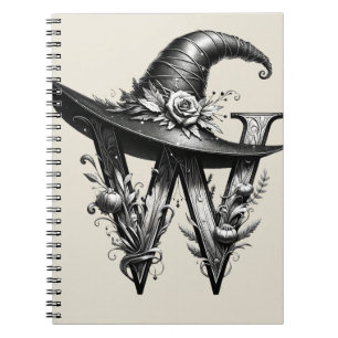 Caderno Espiral Black Witchy - Letra W Magic Spell