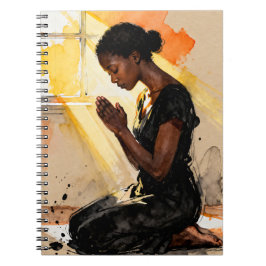 Caderno Espiral Black Woman Praying | Impasto Abstract Art