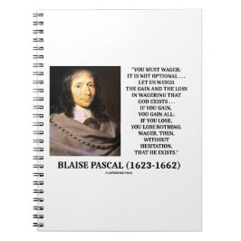 Caderno Espiral Blaise Pascal ganha perda abusando de Deus existe 