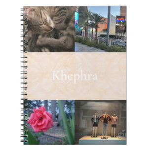 Caderno Espiral Blanc Cream Batik Collage e nome