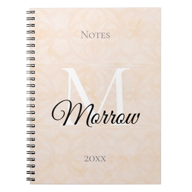 Caderno Espiral Blanc Cream Batik Name and Year Monogramed (Frente)