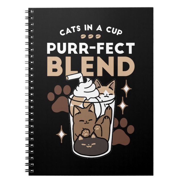 Caderno Espiral Blend Puro: Design de café para Cat & Café (Frente)