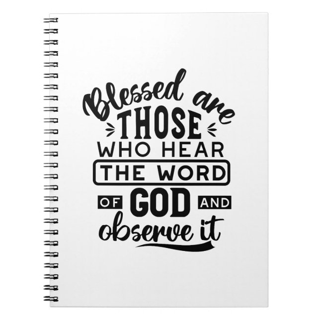 Caderno Espiral Blessed Are Those Who Hear the Word of God Quotes (Frente)