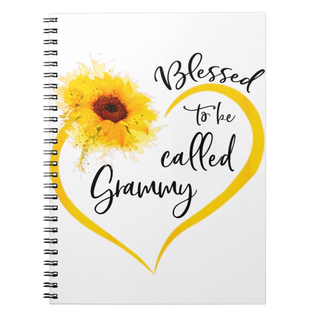 Caderno Espiral Blessed To Be Called grammy Sunflower Gifts (Frente)