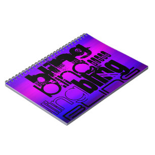 Caderno Espiral Bling; Azul violeta vibrante e magenta