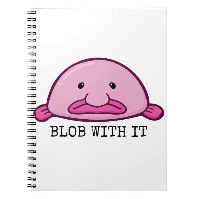 Caderno Espiral Blob com ele / blobfish (Frente)