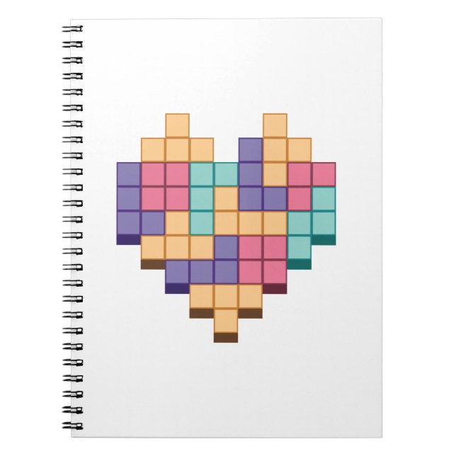 Caderno Espiral Block Game Heart Retro Style (Frente)