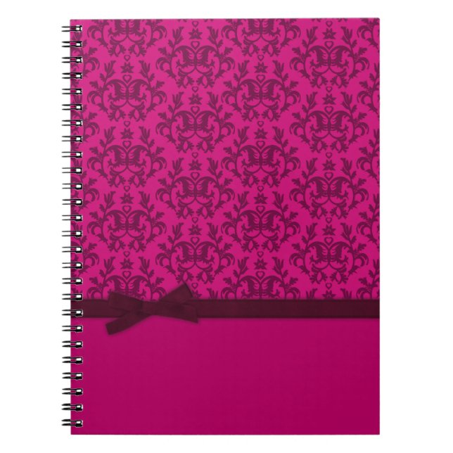 Caderno Espiral Bloco de anotações botânico Damask (Frente)