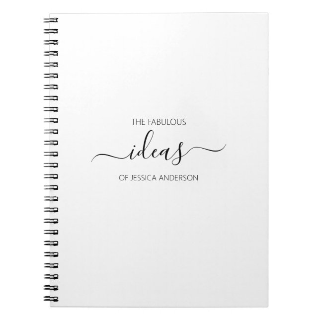 Caderno Espiral Bloco de anotações branco simples (Frente)