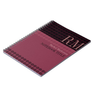 Caderno Espiral Bloco de Anotações Círculos+Stripes Monograma E