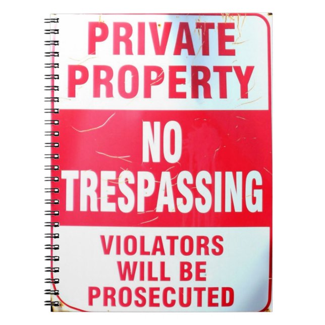 Caderno Espiral bloco de anotações de propriedade privada (Frente)