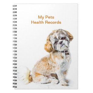 Caderno Espiral Bloco de Anotações de Registro de Saúde de Pet