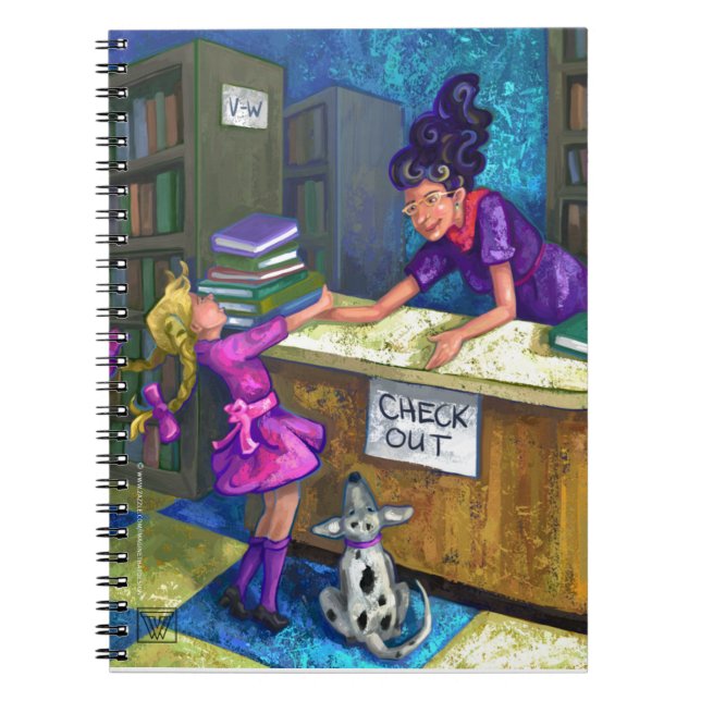 Caderno Espiral Bloco de Anotações de Verificação de Biblioteca (Frente)