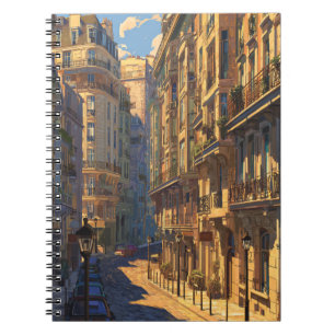 Caderno Espiral Bloco de Anotações do Estilo de Arte Sunny Paris S