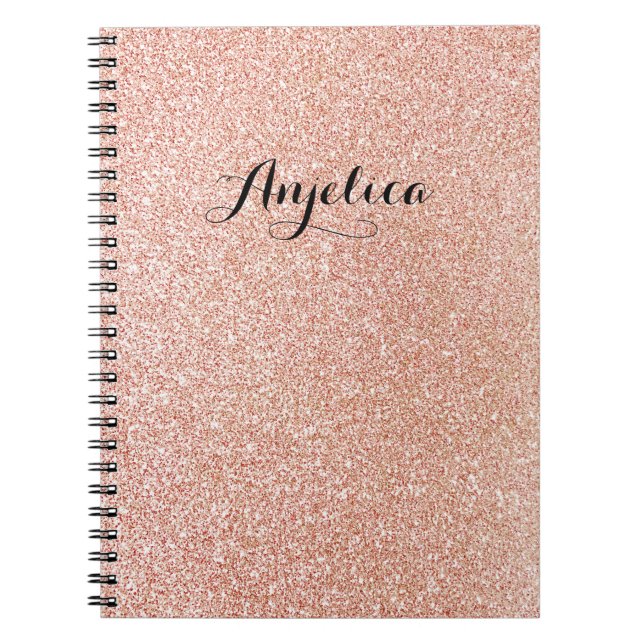 Caderno Espiral Bloco de Anotações do Nome de Script Personalizado (Frente)