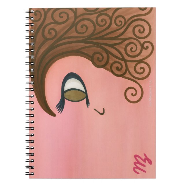 Caderno Espiral Bloco de anotações normal da Curl Girl (Frente)
