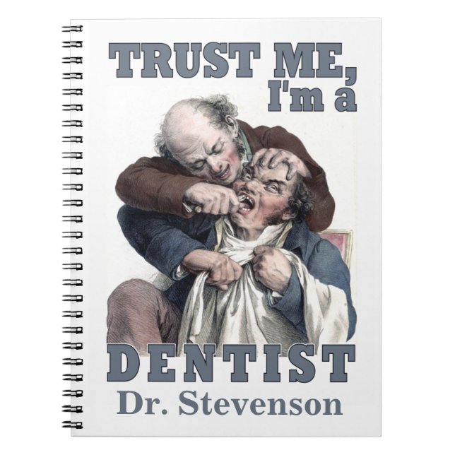 Caderno Espiral Bloco de anotações personalizado de humor DENTIST (Frente)