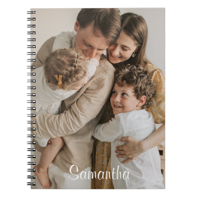 Caderno Espiral bloco de anotações personalizado de nome de foto p (Frente)