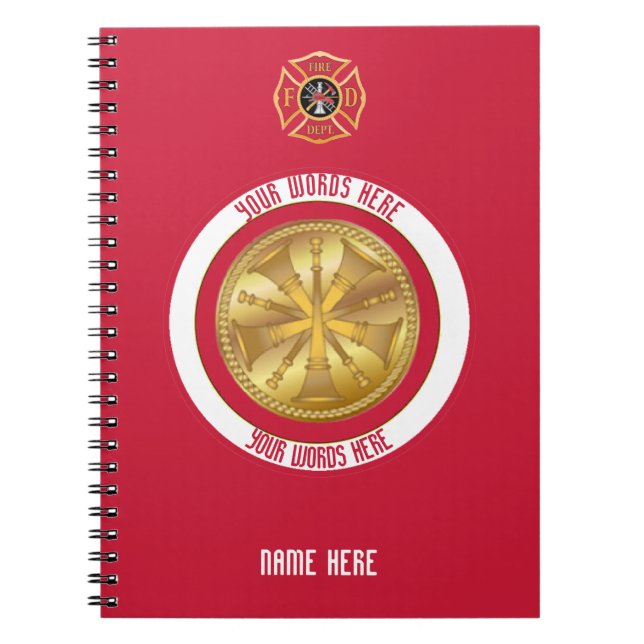 Caderno Espiral Bloco de Anotações Personalizado do Chave de Fogo  (Frente)