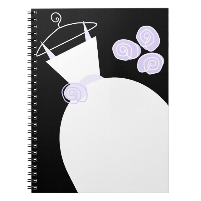Caderno Espiral Bloco de anotações preto Purple do Casamento (Frente)
