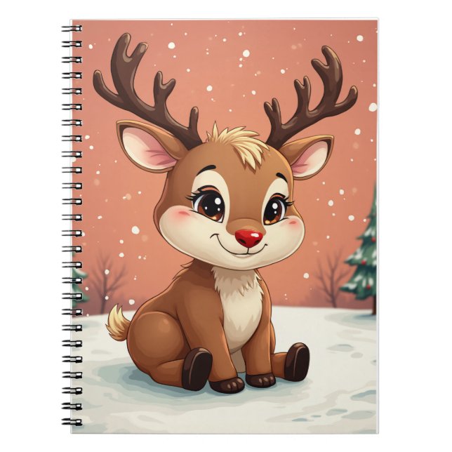 Caderno Espiral Bloco de Anotações Rudolph Cute (Frente)
