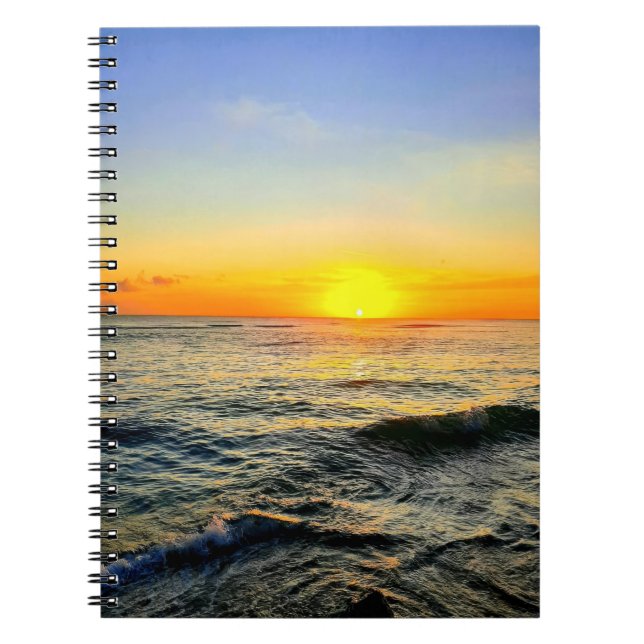 Caderno Espiral Bloco de Anotações Sunset Caribe Brilho (Frente)