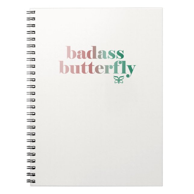 Caderno Espiral Bloco de Borboletas Badass (Frente)