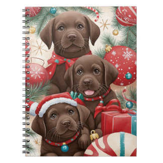 Caderno Espiral Bloco de Chocolate Notebook Puppy Natal