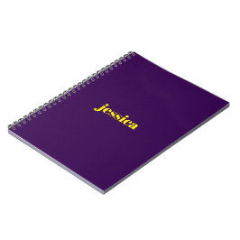 Caderno Espiral Bloco de cor nome personalizado minimalista