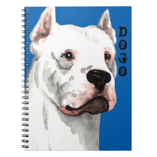 Caderno Espiral Bloco de cores Dogo Argentino (Frente)