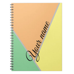 Caderno Espiral Bloco de Cores Personalizado Pastel Pêssego Verde