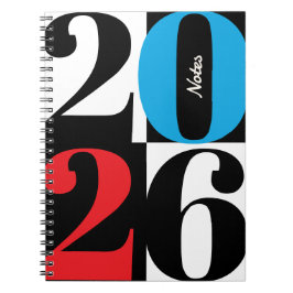 Caderno Espiral Bloco de Cores Preto Branco Vermelho Ciano Negrito