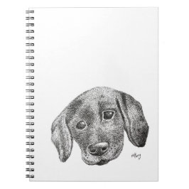 Caderno Espiral Bloco de desenho bonito do filhote de cachorro de