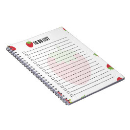 Caderno Espiral Bloco de Notas Adesivo de Lista de Tarefas Morango
