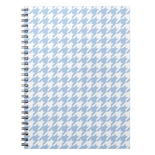 Caderno Espiral Bloco de notas azul calmo de Houndstooth (Frente)