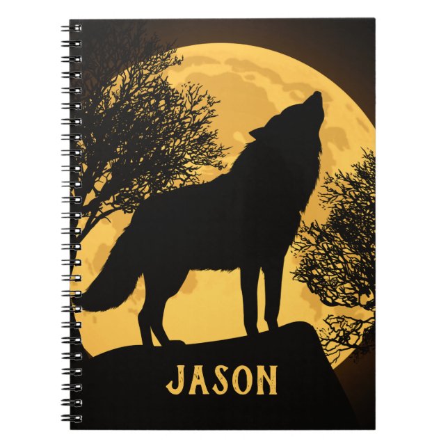 Caderno Espiral Bloco de notas Black and Yellow e Full Moon (Frente)
