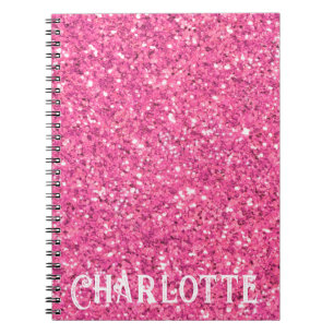 Caderno Espiral Bloco de notas cor-de-rosa brilhante