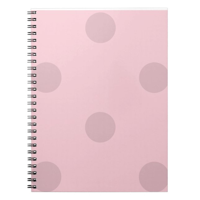 Caderno Espiral Bloco de notas cor-de-rosa com bolinhas (Frente)