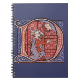 Caderno Espiral Bloco de notas D inicial iluminado