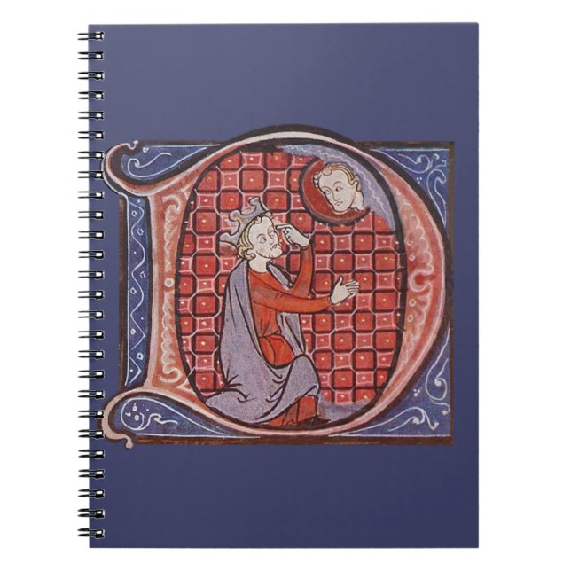 Caderno Espiral Bloco de notas D inicial iluminado (Frente)