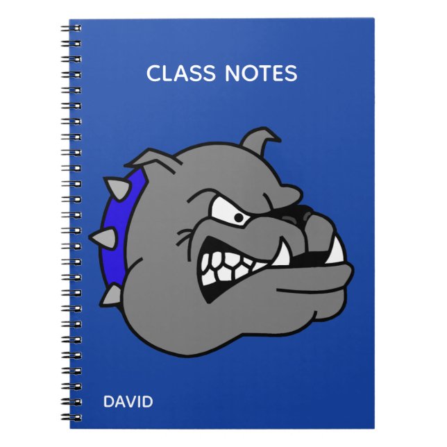 Caderno Espiral Bloco de Notas da Escola Personalizada Bull Dog (Frente)