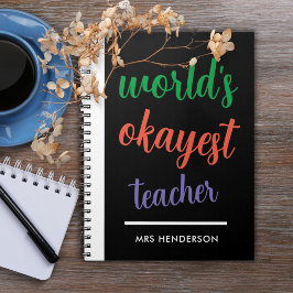 Caderno Espiral Bloco de notas de apreciação de professores engraç