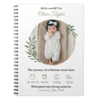 Caderno Espiral Bloco de Notas de Bebê de Boas-Vindas - Detalhes P