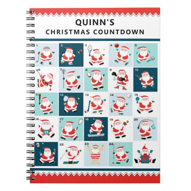 Caderno Espiral Bloco de Notas de Calendário Antecipado de Natal p (Frente)