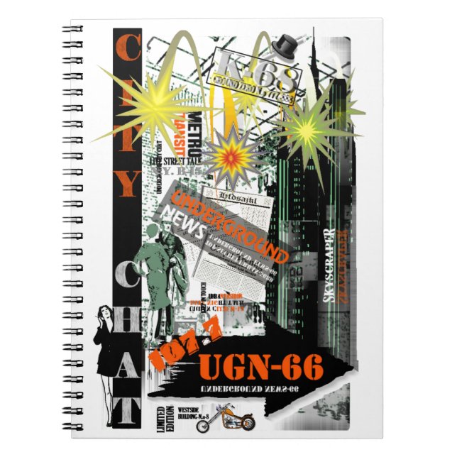 Caderno Espiral Bloco de Notas de Chat da Cidade (Frente)