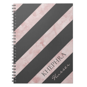 Caderno Espiral Bloco De Notas De cinza E De Faixa Rosa
